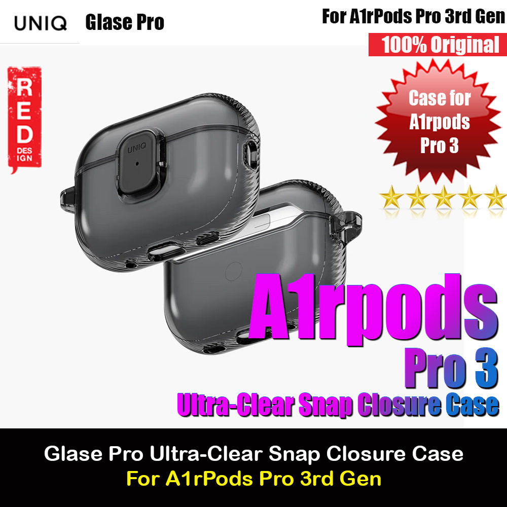 Picture of Uniq Glase Pro Ultra-Clear Snap Closure Case for Airpods Pro 3 3rd Gen 2025 (Smoke) Apple Airpods Pro 3- Apple Airpods Pro 3 Cases, Apple Airpods Pro 3 Covers, iPad Cases and a wide selection of Apple Airpods Pro 3 Accessories in Malaysia, Sabah, Sarawak and Singapore 