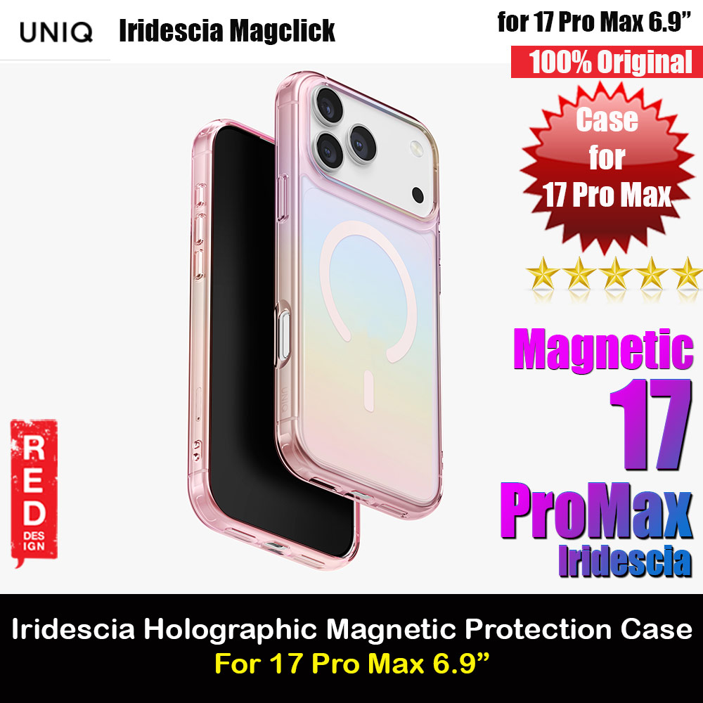 Picture of Uniq Iridescia Magclick Protection Holography Case for iPhone 17 Pro Max 6.9 (Pink Prism) Apple iPhone 17 Pro Max 6.9- Apple iPhone 17 Pro Max 6.9 Cases, Apple iPhone 17 Pro Max 6.9 Covers, iPad Cases and a wide selection of Apple iPhone 17 Pro Max 6.9 Accessories in Malaysia, Sabah, Sarawak and Singapore 