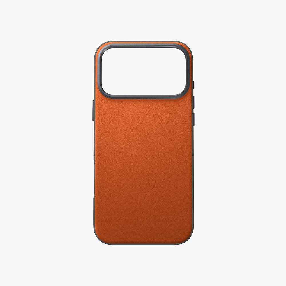 Picture of Apple iPhone 17 Pro Max 6.9 Case | Uniq Lyden DS Premium Leatherette Magclick Protection Case for iPhone 17 Pro Max 6.9 (Flamed Orange)