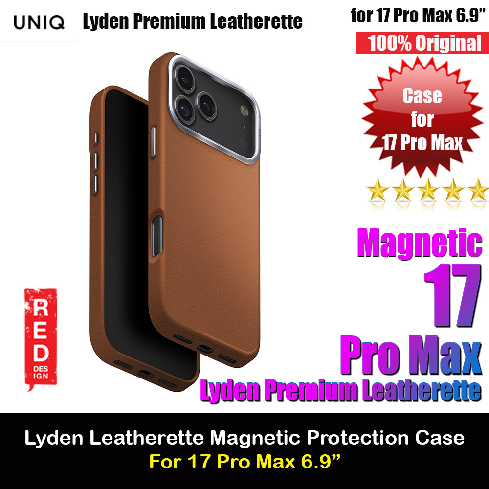 Picture of Uniq Lyden Premium Leatherette Magclick Protection Case for iPhone 17 Pro Max 6.9 (Caramel) Apple iPhone 17 Pro Max 6.9- Apple iPhone 17 Pro Max 6.9 Cases, Apple iPhone 17 Pro Max 6.9 Covers, iPad Cases and a wide selection of Apple iPhone 17 Pro Max 6.9 Accessories in Malaysia, Sabah, Sarawak and Singapore 