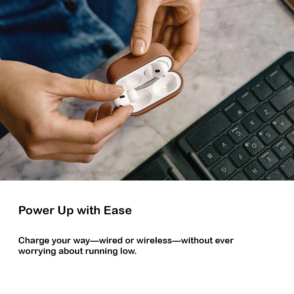 Picture of Apple Airpods Pro 3 Case | Uniq Lyden Vex Premium Leatherette Case for Airpods Pro 3 3rd Gen 2025 (Blue)