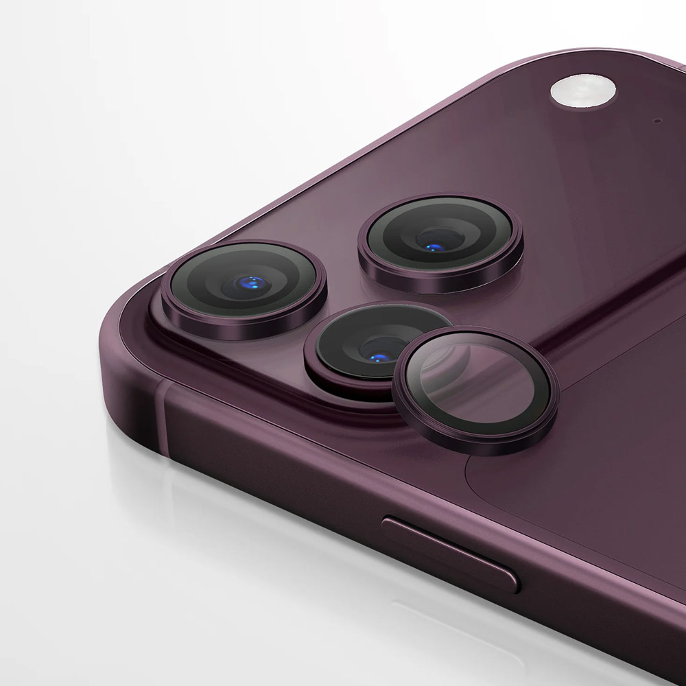 Picture of Apple iPhone 18 Pro Max  | Uniq Optix AluGuard Camera Aluminum Frame Anti Reflection HD Clarity Camera Lens Protector for iPhone 18 Pro iPhone 18 Pro Max - Royal Burgundy