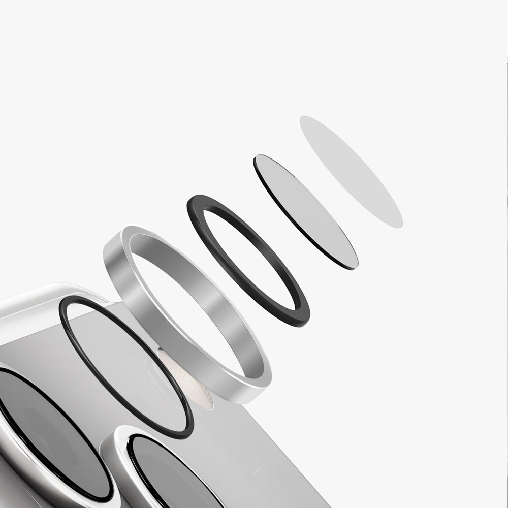 Picture of Apple iPhone 18 Pro Max  | Uniq Optix AluGuard Camera Aluminum Frame Anti Reflection HD Clarity Camera Lens Protector for iPhone 18 Pro iPhone 18 Pro Max - Sterling Silver