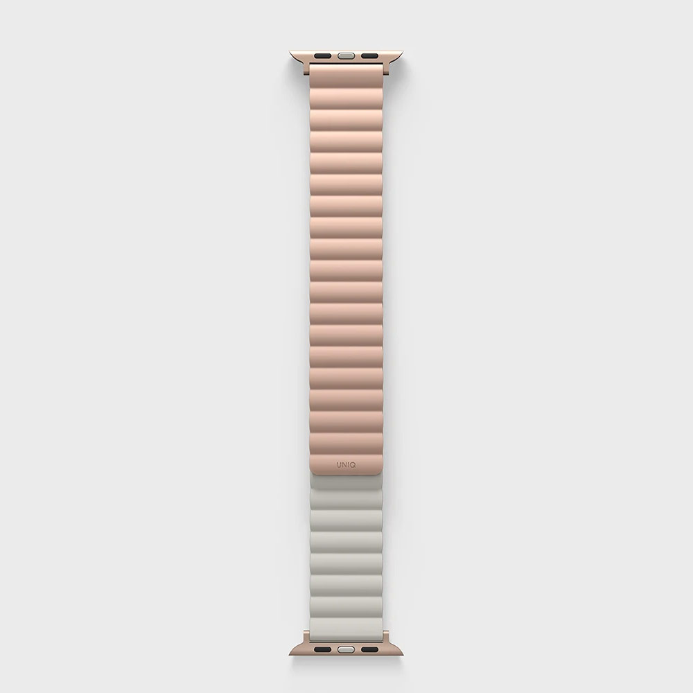 Picture of Apple Watch 49mm	Ultra  | Uniq Revix Reversible Magnetic Silicone Strap Apple Watch 49mm Ultra 45mm 44mm 42mm Series 1 2 3 4 5 6 7 SE Nike (Pink Beige)