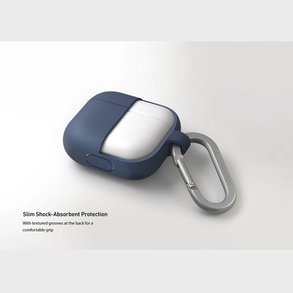 Picture of Apple Airpods 3 Case | Uniq Vencer Airpods 3 High Quality Premium Silicone Case with Aluminium Carabiner for Airpods 3 Airpods 3rd Gen (Dark Grey)