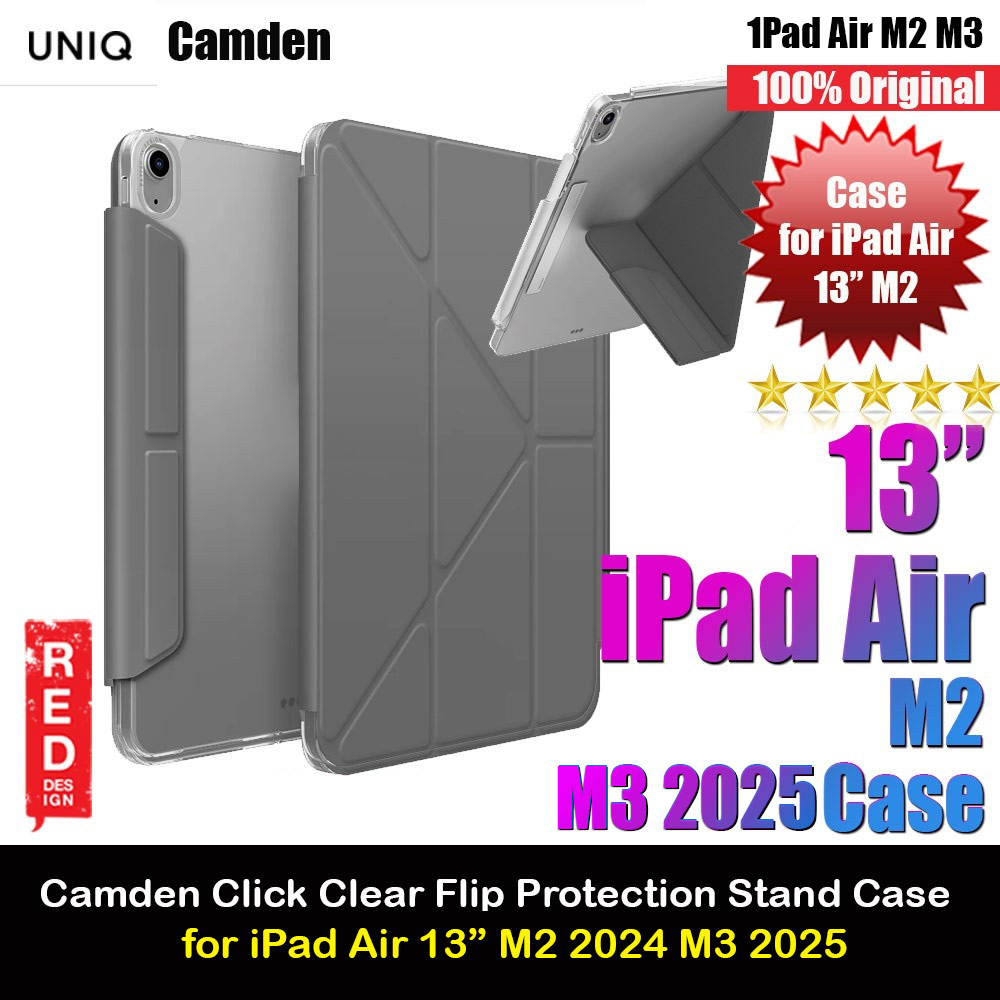 Picture of Uniq Camden Click Flip Cover Stand Case for iPad Air 13 M2 2024  (Rhino Grey) Apple iPad Air 13  M2 2024- Apple iPad Air 13  M2 2024 Cases, Apple iPad Air 13  M2 2024 Covers, iPad Cases and a wide selection of Apple iPad Air 13  M2 2024 Accessories in Malaysia, Sabah, Sarawak and Singapore 