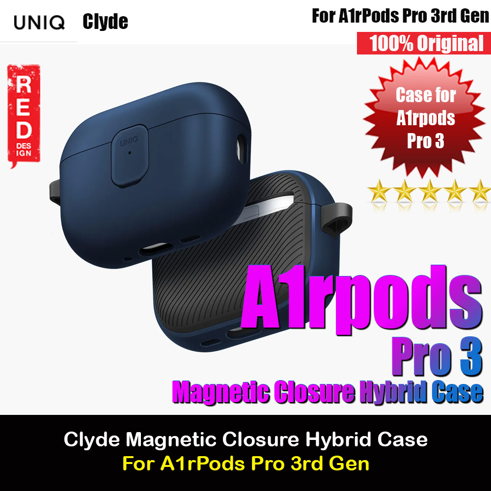 Picture of Uniq Clyde Magnetic Closure Hybrid Case for Airpods Pro 3 3rd Gen 2025 (Blue) Apple Airpods Pro 3- Apple Airpods Pro 3 Cases, Apple Airpods Pro 3 Covers, iPad Cases and a wide selection of Apple Airpods Pro 3 Accessories in Malaysia, Sabah, Sarawak and Singapore 