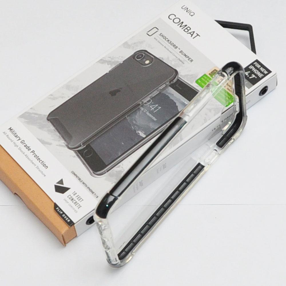 Picture of Apple iPhone SE 2020 Case | Uniq Combat Extreme Reinforced Corner Defense Protection Hybrid Case for Apple iPhone SE 4.7 2020 (Black)