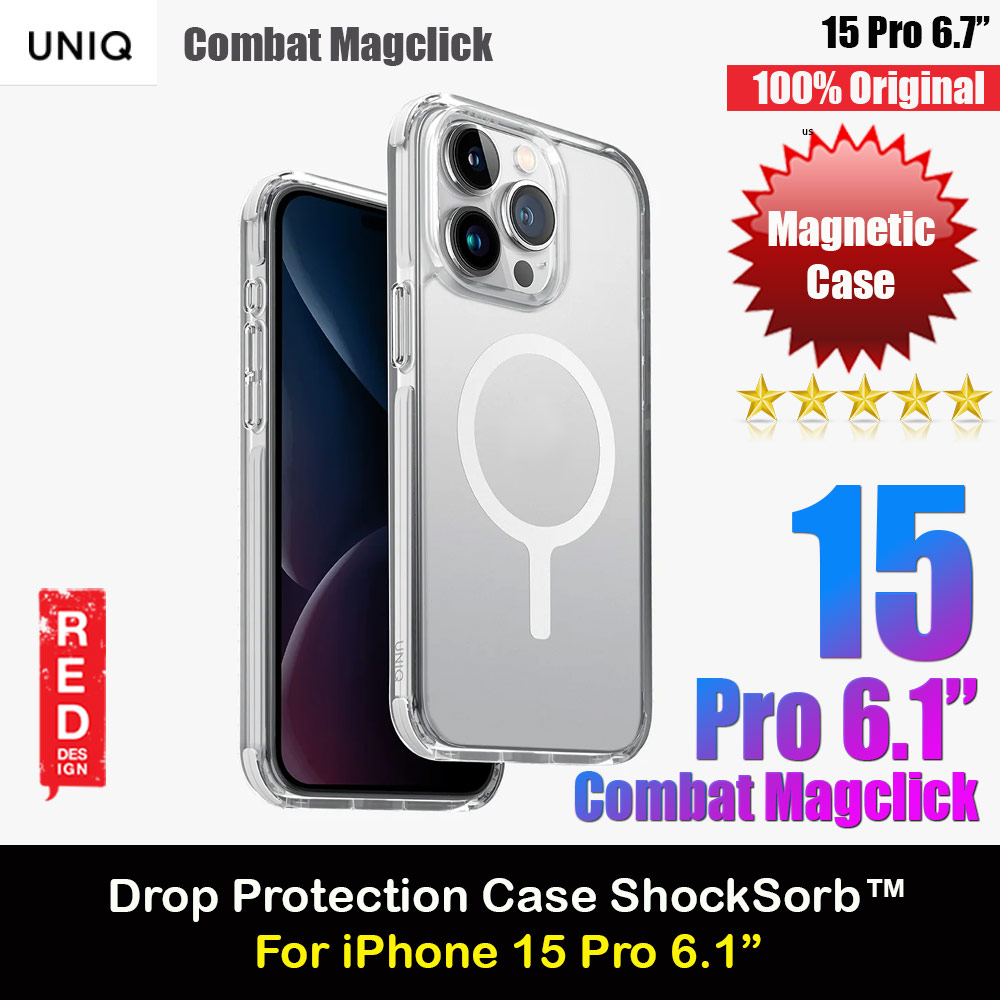 Picture of Uniq Magclick Combat Hybrid Ultra Tough Drop Protection Magnetic Charge Compatible Case for iPhone 15 Pro 6.1 (White) Apple iPhone 15 Pro 6.1- Apple iPhone 15 Pro 6.1 Cases, Apple iPhone 15 Pro 6.1 Covers, iPad Cases and a wide selection of Apple iPhone 15 Pro 6.1 Accessories in Malaysia, Sabah, Sarawak and Singapore 