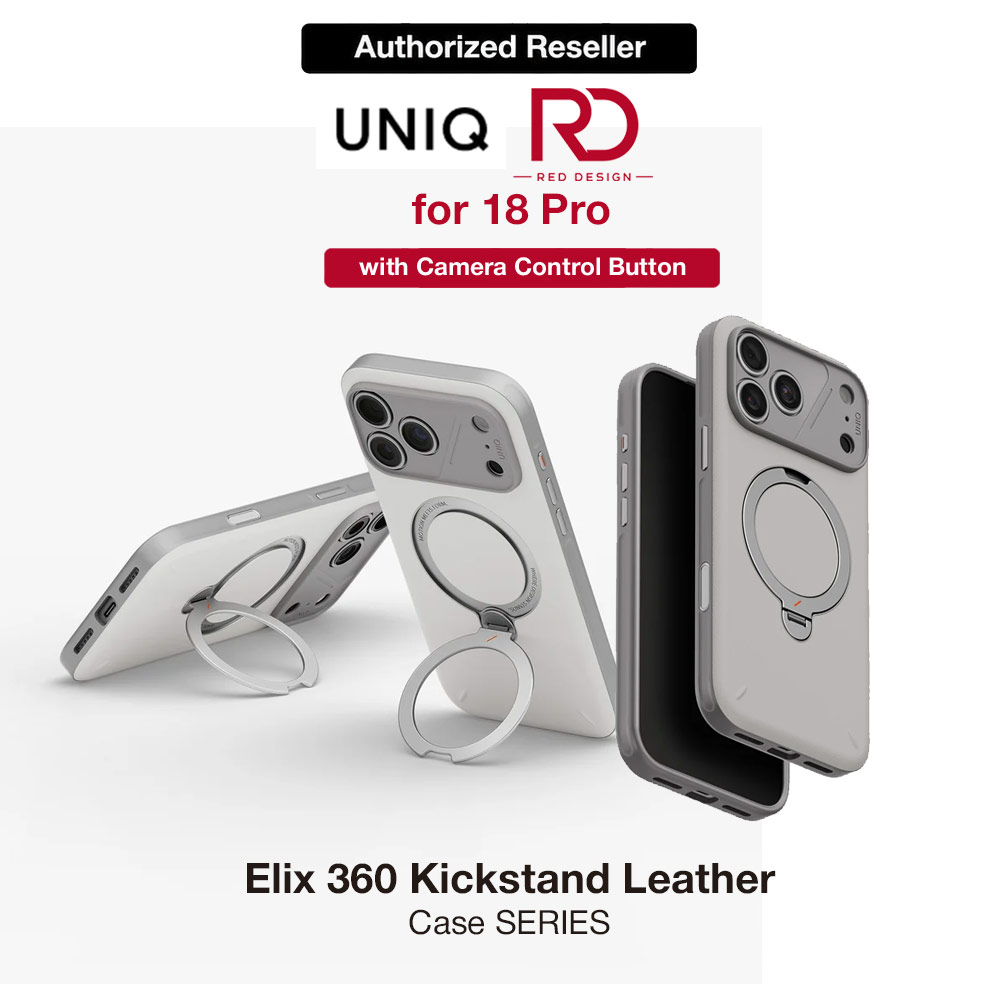 Picture of Uniq Elix 360 Kickstand Leather Drop Protection Magnetic Case with Camera Control Button for iPhone 18 Pro - Cloud Stone Apple iPhone 18 Pro- Apple iPhone 18 Pro Cases, Apple iPhone 18 Pro Covers, iPad Cases and a wide selection of Apple iPhone 18 Pro Accessories in Malaysia, Sabah, Sarawak and Singapore 