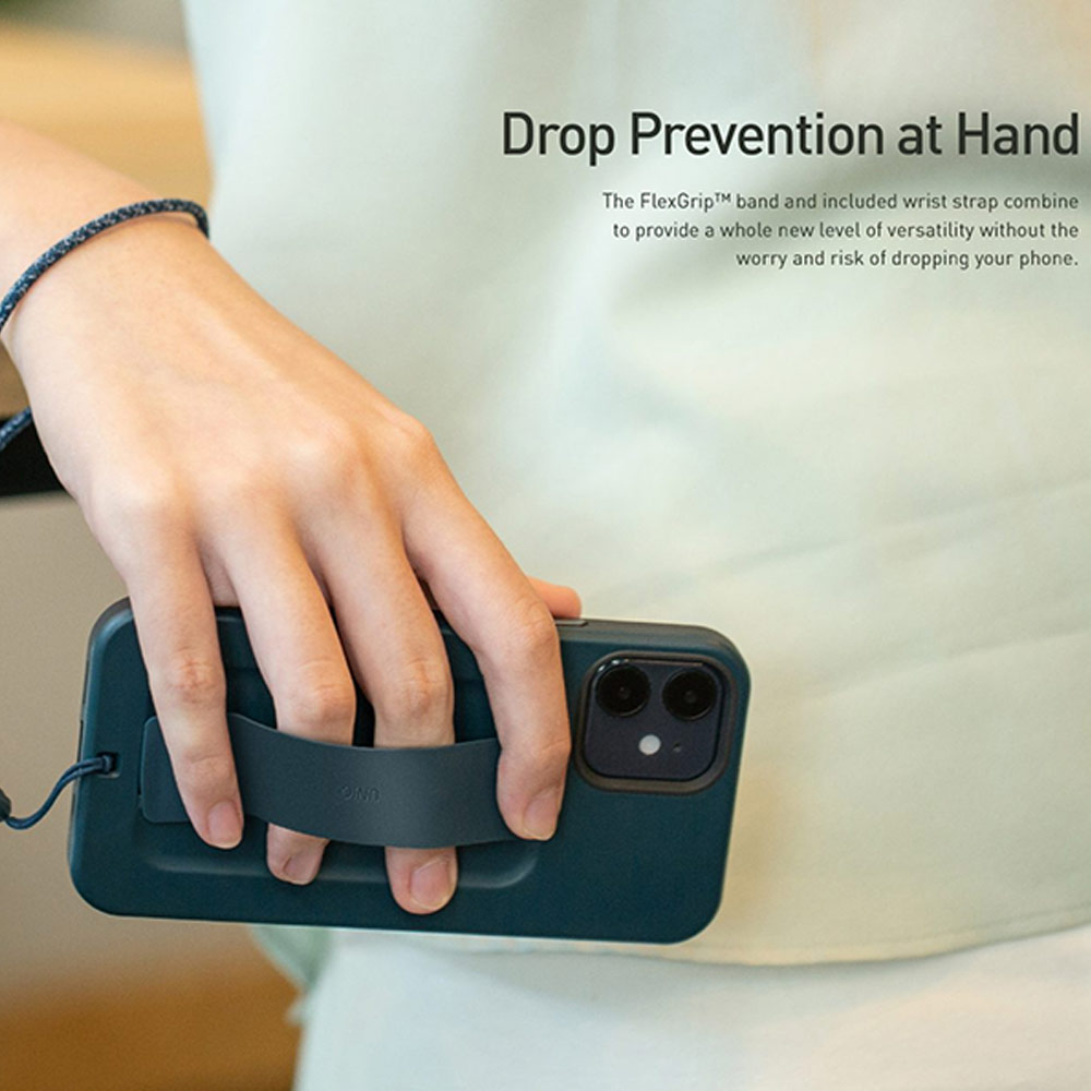 Picture of Apple iPhone 13 6.1 Case | Uniq Heldro Free Grip Flex Grip Sporty Drop Protection Case with Wrist Strap for iPhone 13 6.1 (Lucent Clear)