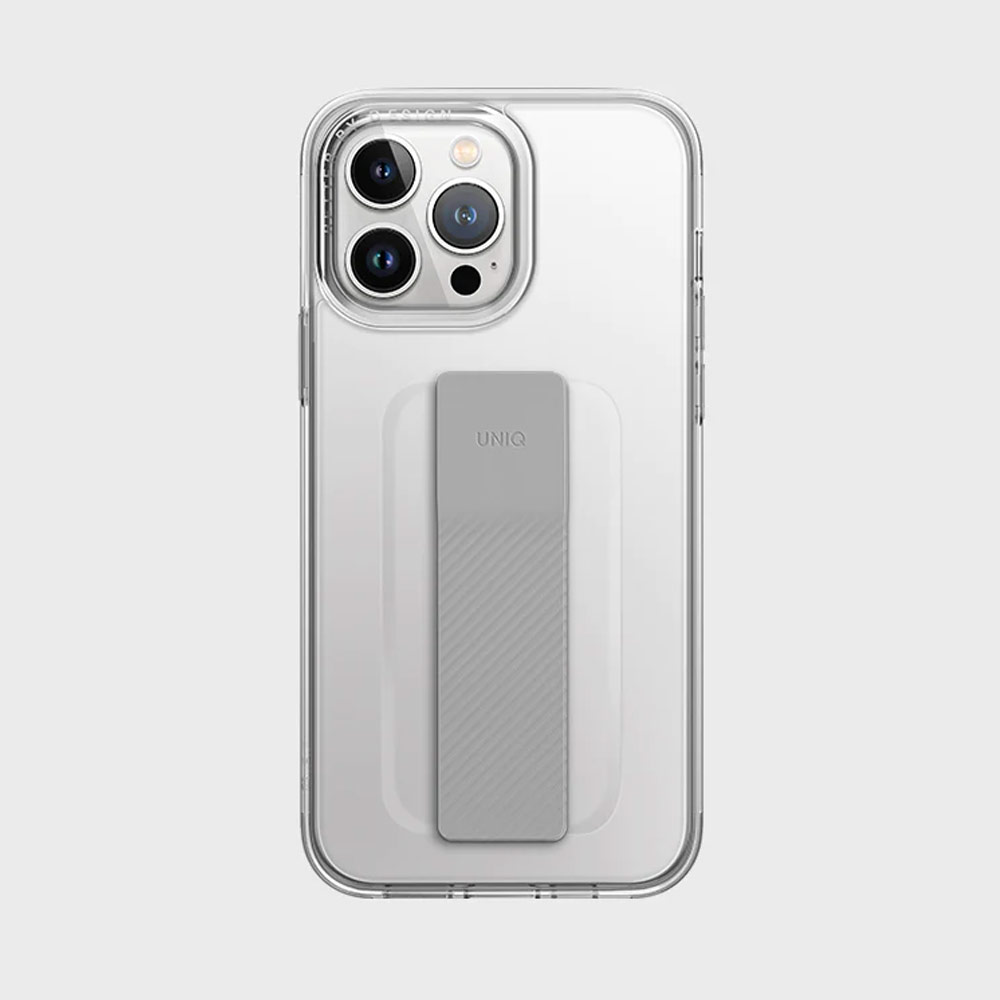 Picture of Apple iPhone 14 Pro 6.1 Case | Uniq Heldro Mount Hand Grip Design Drop Protection Case for iPhone 14 Pro 6.1 (Lucent Clear)
