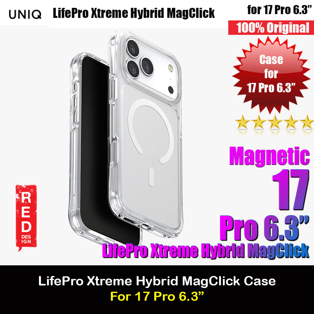 Picture of Uniq LifePro Xtreme Hybrid Magclick Slim Thin Anti Finger Print Transparent Drop Protection Case for iPhone 17 Pro 6.3 (Frosted Clear) Apple iPhone 17 Pro 6.3- Apple iPhone 17 Pro 6.3 Cases, Apple iPhone 17 Pro 6.3 Covers, iPad Cases and a wide selection of Apple iPhone 17 Pro 6.3 Accessories in Malaysia, Sabah, Sarawak and Singapore 