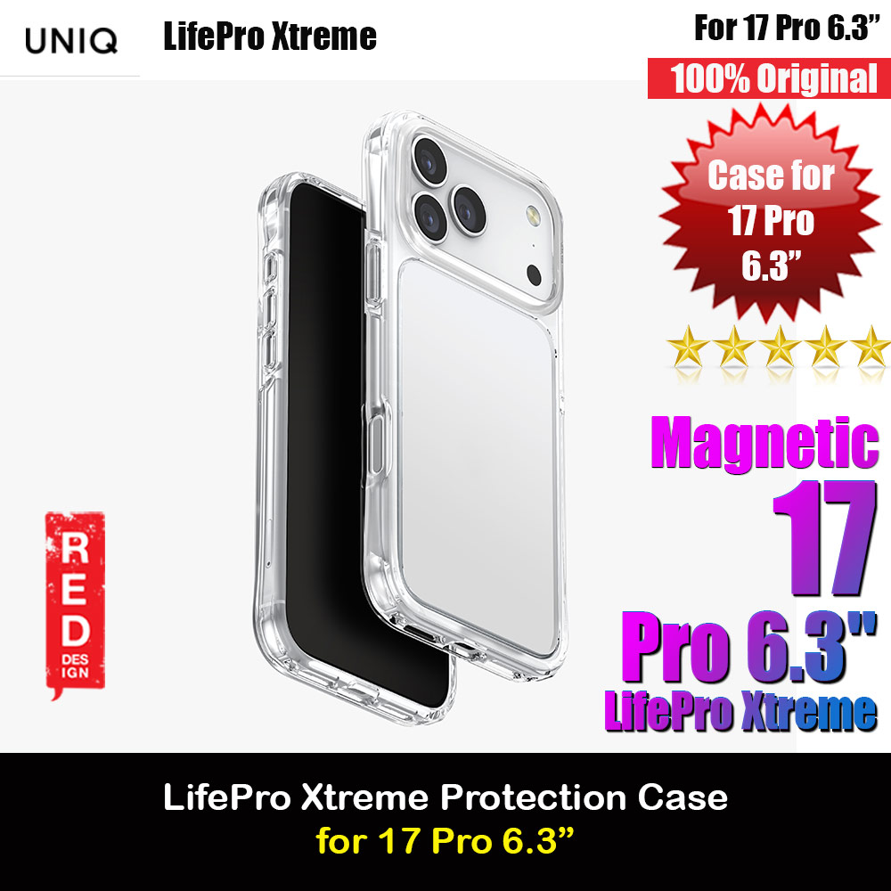 Picture of Uniq LifePro Xtreme Hybrid Slim Thin Transparent Drop Protection Case for iPhone 17 Pro 6.3 (Clear) Apple iPhone 17 Pro 6.3- Apple iPhone 17 Pro 6.3 Cases, Apple iPhone 17 Pro 6.3 Covers, iPad Cases and a wide selection of Apple iPhone 17 Pro 6.3 Accessories in Malaysia, Sabah, Sarawak and Singapore 
