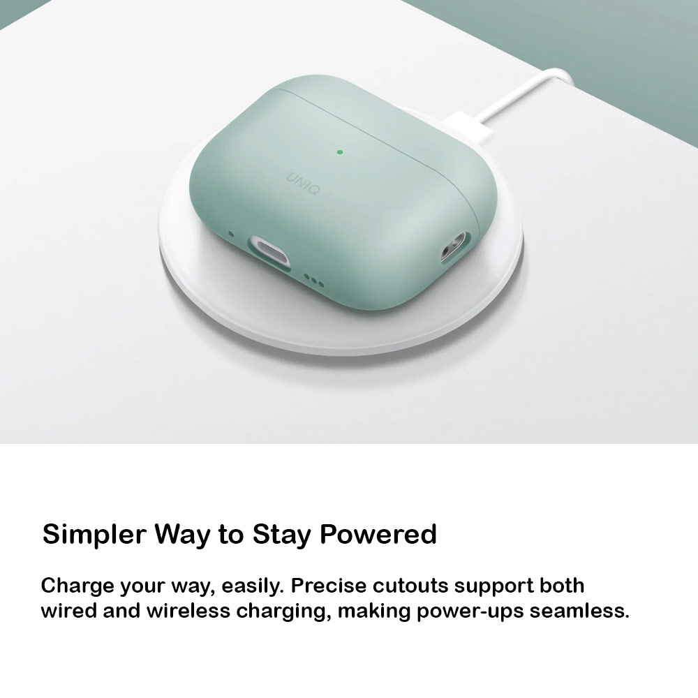 Picture of Apple Airpods Pro 3 Case | Uniq Lino Hybrid Silicone Case for Airpods Pro 3 3rd Gen 2025 (Green)