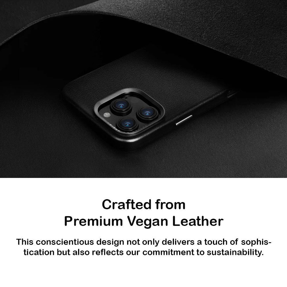 Picture of Apple iPhone 16 Pro 6.3 Case | Uniq Lyden Premium Leatherette Magnetic Protection Case for iPhone 16 Pro 6.3 (Flint Grey)