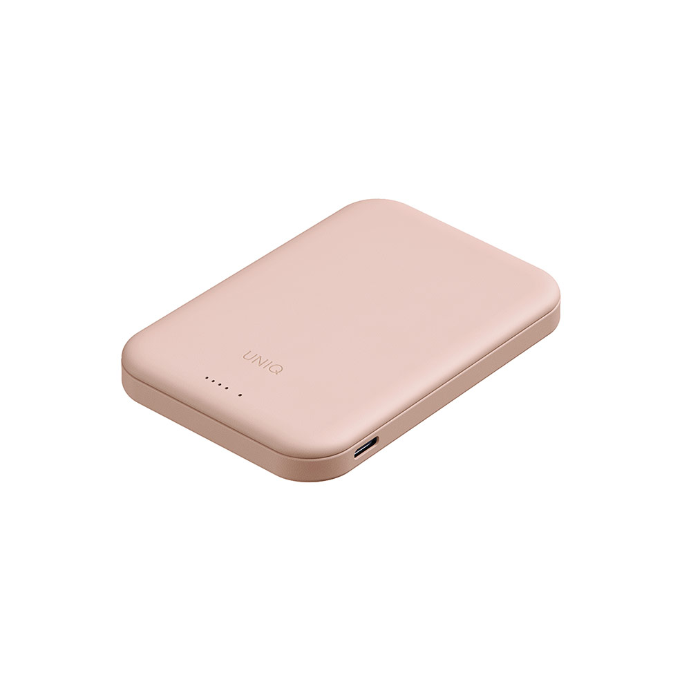 Picture of Uniq Lyden Lexa Super Ultra Slim Thin Pocket Small Size 5000mah Premium Leatherette Magnetic Power Bank MCMC Approved (Pink)