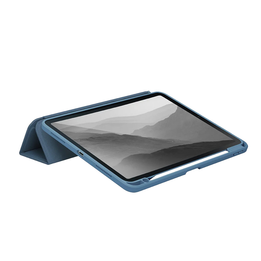 Picture of Apple iPad Air 10.9 2020 Case | Uniq Moven Tough Hybrid Case with Clear Scratch-Resistant Black Protection Flip and Standable Case with Pen Storage for iPad Air 10.9 4th 5th Gen 2020 2022 (Blue)
