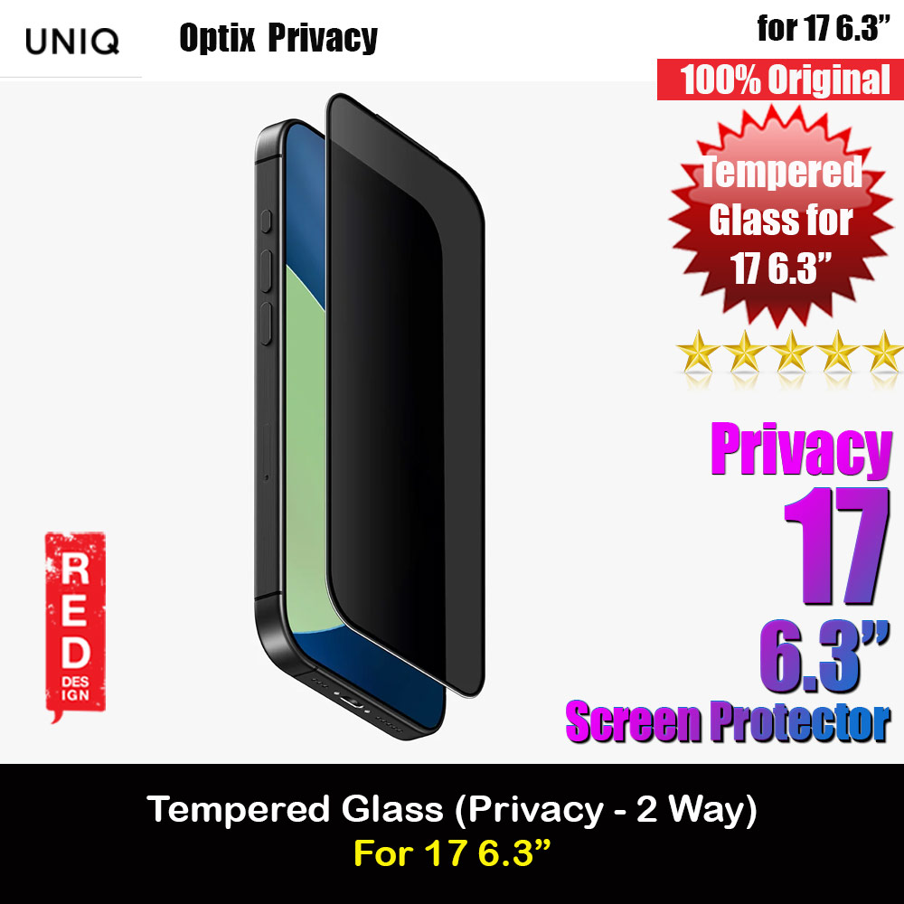 Picture of Uniq Optix Covex Privacy Anti View Anti Peep Tempered Glass Screen Protector with Installation Helper Kit for iPhone 17 6.3 (Privacy) Apple iPhone 17 6.3- Apple iPhone 17 6.3 Cases, Apple iPhone 17 6.3 Covers, iPad Cases and a wide selection of Apple iPhone 17 6.3 Accessories in Malaysia, Sabah, Sarawak and Singapore 