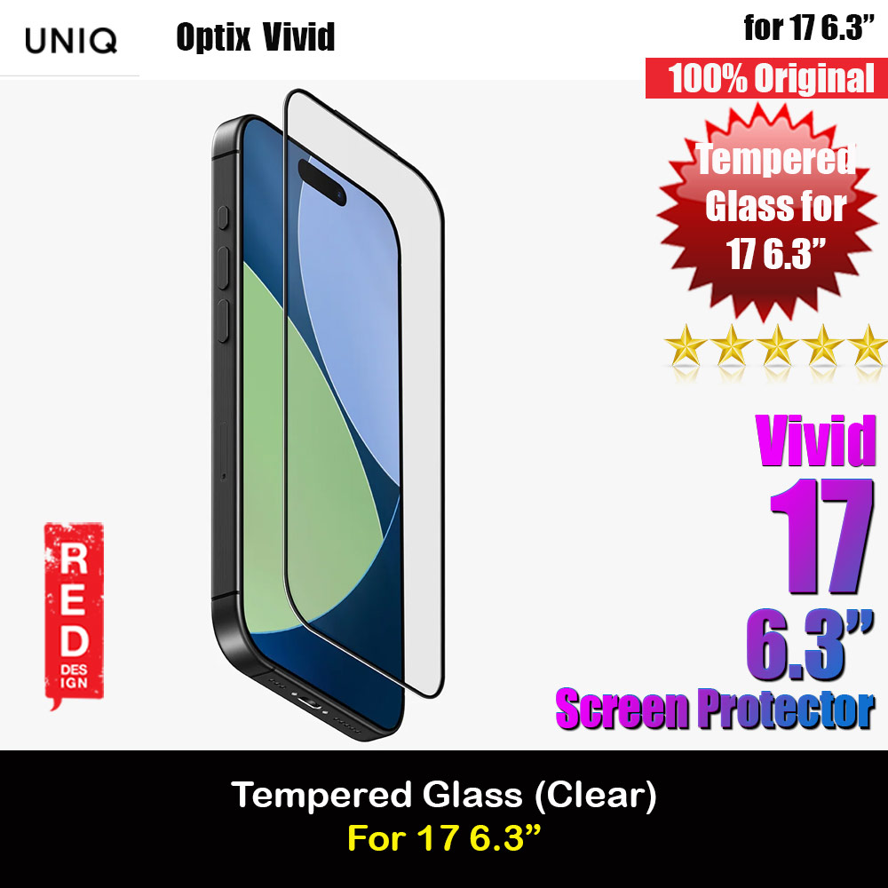 Picture of Uniq Optix Covex Vivid Tempered Glass Screen Protector with Installation Helper Kit for iPhone 17 6.3 (Clear) Apple iPhone 17 6.3- Apple iPhone 17 6.3 Cases, Apple iPhone 17 6.3 Covers, iPad Cases and a wide selection of Apple iPhone 17 6.3 Accessories in Malaysia, Sabah, Sarawak and Singapore 