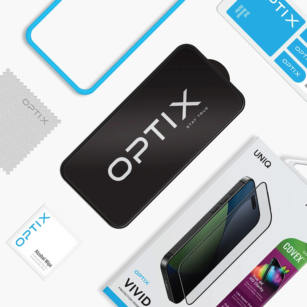 Picture of Apple iPhone 17 6.3 Screen Protector | Uniq Optix Covex Vivid Tempered Glass Screen Protector with Installation Helper Kit for iPhone 17 6.3 (Clear)