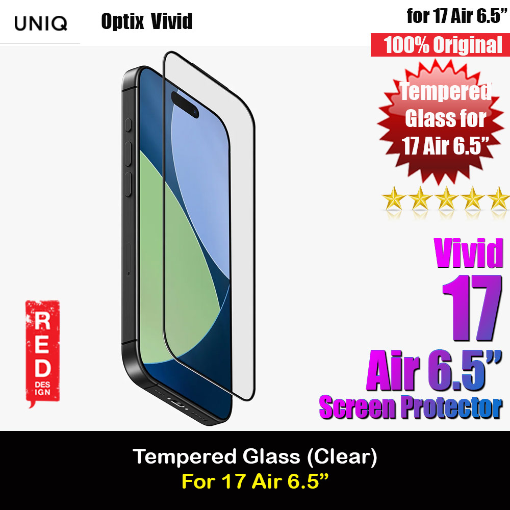 Picture of Uniq Optix Covex Vivid Tempered Glass Screen Protector with Installation Helper Kit for iPhone Air 6.5 (Clear) Apple iPhone Air 6.5- Apple iPhone Air 6.5 Cases, Apple iPhone Air 6.5 Covers, iPad Cases and a wide selection of Apple iPhone Air 6.5 Accessories in Malaysia, Sabah, Sarawak and Singapore 