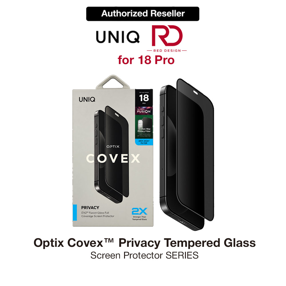 Picture of Uniq Optix Covex Privacy Tempered Glass Screen Protector for iPhone 18 Pro Max  - 2 Way Privacy Apple iPhone 18 Pro- Apple iPhone 18 Pro Cases, Apple iPhone 18 Pro Covers, iPad Cases and a wide selection of Apple iPhone 18 Pro Accessories in Malaysia, Sabah, Sarawak and Singapore 