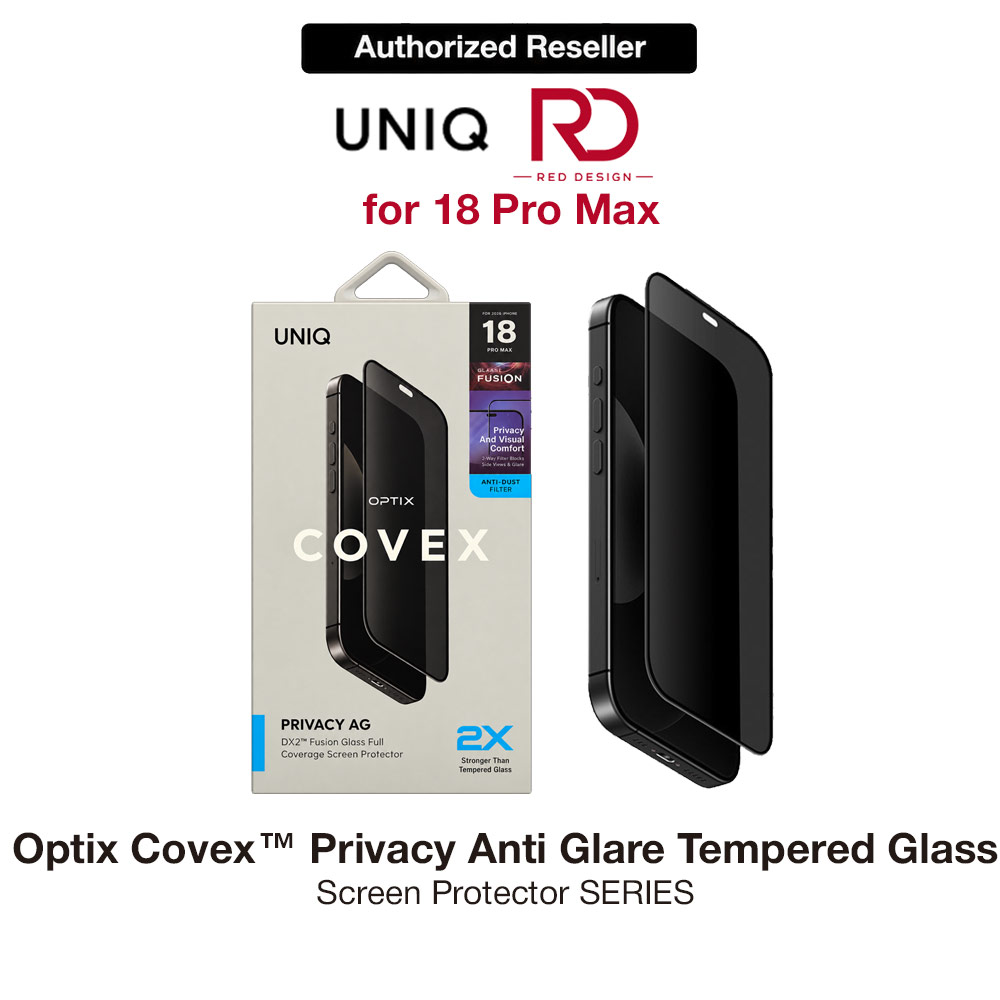 Picture of Uniq Optix Covex Privacy Anti-Glare Tempered Glass Screen Protector for iPhone 18 Pro Max  - 2 Way Privacy Anti-Glare Apple iPhone 18 Pro Max- Apple iPhone 18 Pro Max Cases, Apple iPhone 18 Pro Max Covers, iPad Cases and a wide selection of Apple iPhone 18 Pro Max Accessories in Malaysia, Sabah, Sarawak and Singapore 