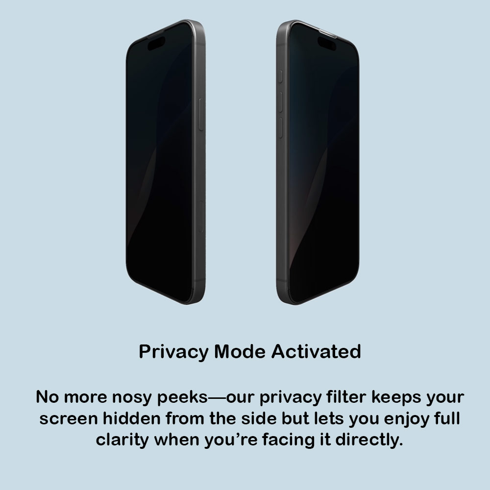 Picture of Apple iPhone 16 6.1 Screen Protector | Uniq Optix Privacy Anti View Anti Peep Tempered Glass Screen Protector with Installation Helper Kit for iPhone 16 6.1 (Privacy)