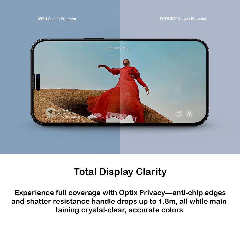 Picture of Apple iPhone 16 6.1 Screen Protector | Uniq Optix Privacy Anti View Anti Peep Tempered Glass Screen Protector with Installation Helper Kit for iPhone 16 6.1 (Privacy)