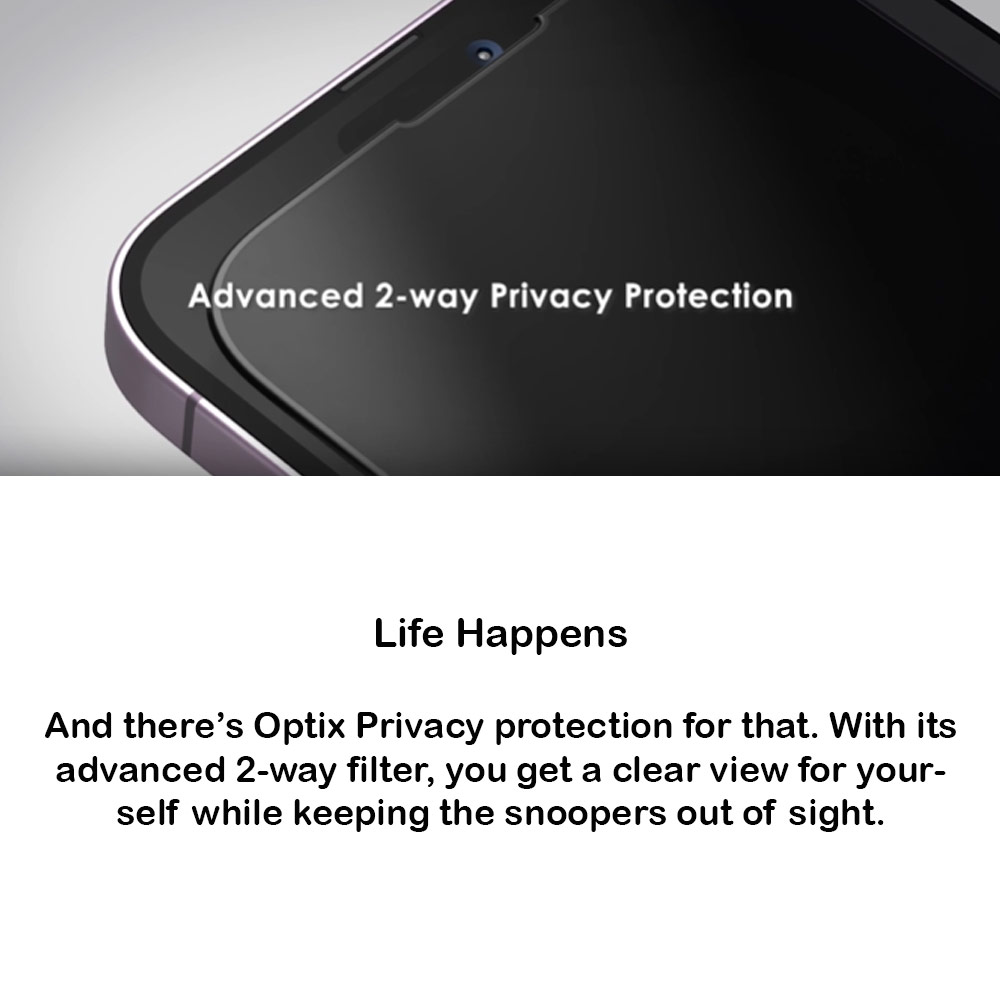 Picture of Apple iPhone 16 6.1 Screen Protector | Uniq Optix Privacy Anti View Anti Peep Tempered Glass Screen Protector with Installation Helper Kit for iPhone 16 6.1 (Privacy)