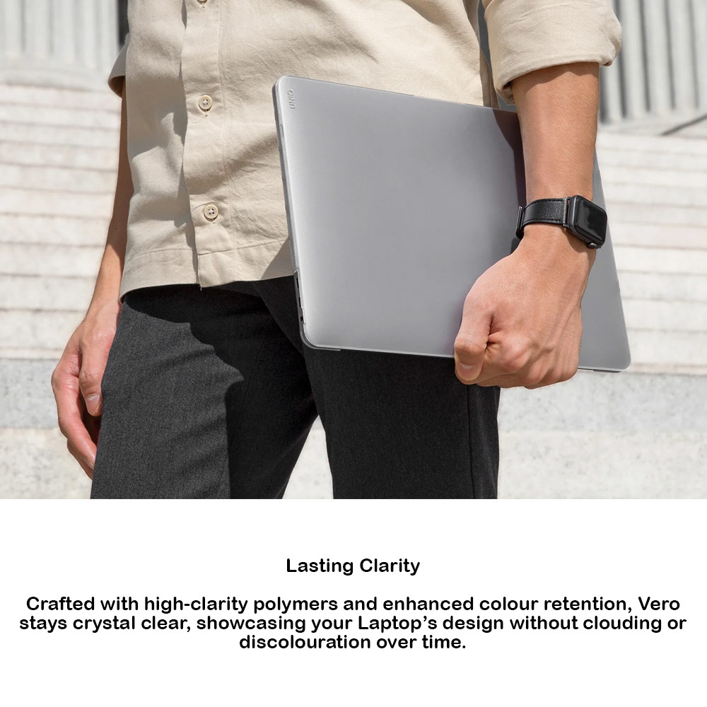 Picture of Apple Macbook Air 15 M2 Case | Uniq Vero Ultra Slim Snap Case for Macbook Air 15 M2 M3 M4 ( Clear)