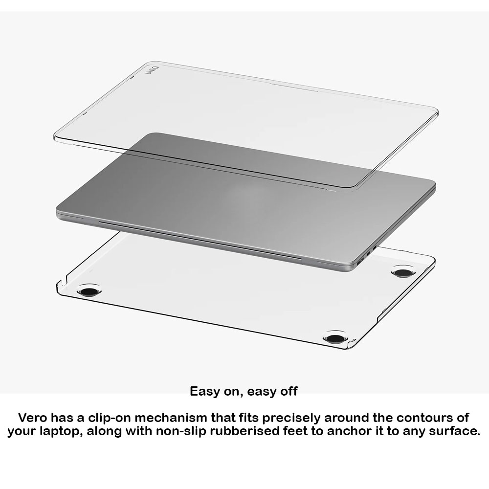 Picture of Apple Macbook Air 15 M2 Case | Uniq Vero Ultra Slim Snap Case for Macbook Air 15 M2 M3 M4 ( Clear)