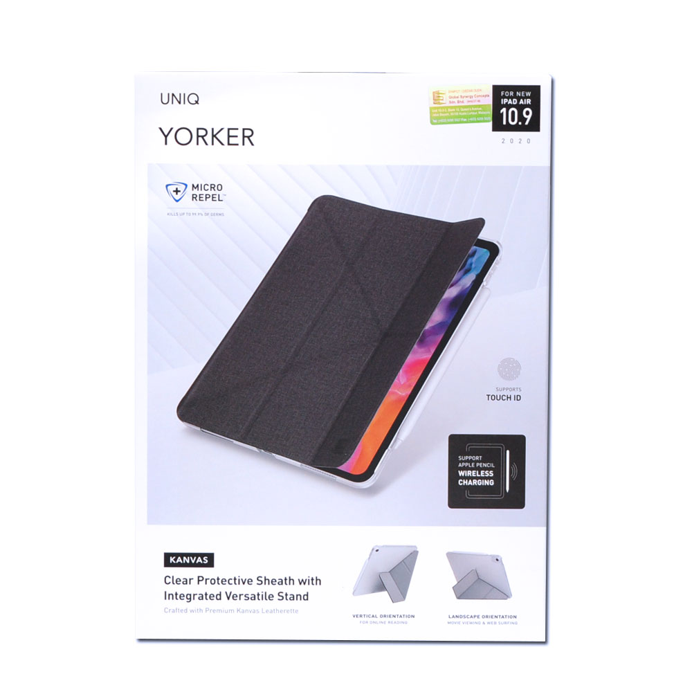 Picture of Apple iPad Air 10.9 2020 Case | Uniq Yorker Kanvas Protection Flip and Standable Case for Apple iPad Air 10.9" 2020 (Black)