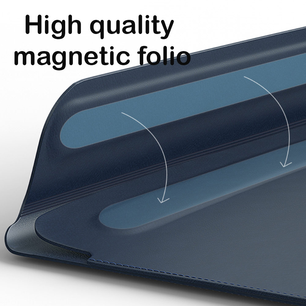 Picture of Apple Macbook Air 13\"  | WIWU Skin Pro Slim Stand PU Leather 2 in 1 Sleeve for Macbook Air 13 M1 2020 2021 Macbook Pro 13 2020 2021 13 inches Laptop (Blue)