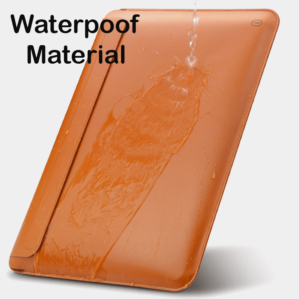 Picture of Apple Macbook Pro 14.2 2021  | WIWU Skin Pro Slim Stand PU Leather 2 in 1 Sleeve for Macbook Pro 16 M1 Pro M1 Max 2021 16 inches Laptop (Brown)