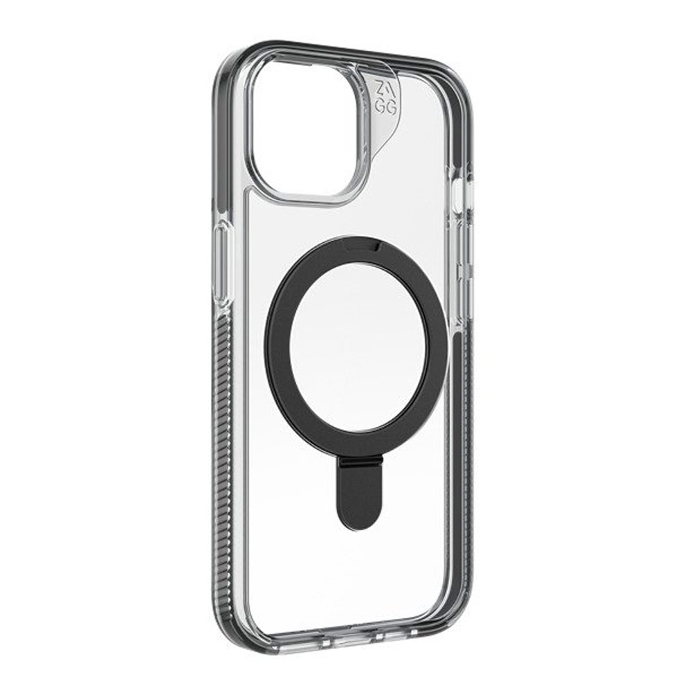 Picture of Apple iPhone 15 Plus 6.7 Case | Zagg Santa Cruz Snap Ring Stand Magnetic Drop Protection Case for iPhone 15 Plus 6.7 (Black)