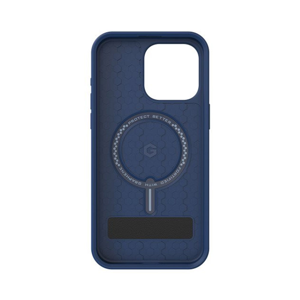 Picture of Apple iPhone 15 Pro 6.1 Case | Zagg Denali Snap Kickstand Magnetic Dual Layer Drop Protection Case for iPhone 15 Pro 6.1 (Blue)