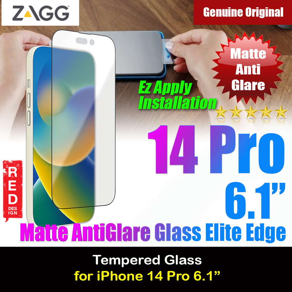 Picture of Zagg Glass Elite Edge Tempered Glass Screen Protector with Easy Installation Tray for iPhone 14 Pro 6.1 (Matte Anti-Glare) Apple iPhone 14 Pro 6.1- Apple iPhone 14 Pro 6.1 Cases, Apple iPhone 14 Pro 6.1 Covers, iPad Cases and a wide selection of Apple iPhone 14 Pro 6.1 Accessories in Malaysia, Sabah, Sarawak and Singapore 