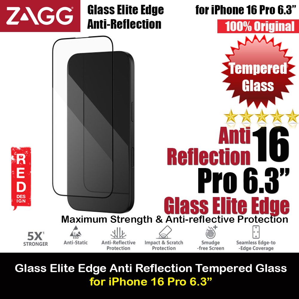 Picture of Zagg Glass Elite Edge Anti Reflection Tempered Glass Screen Protector with Easy Installation Tray for iPhone 16 Pro 6.3 (Clear) Apple iPhone 16 Pro 6.3- Apple iPhone 16 Pro 6.3 Cases, Apple iPhone 16 Pro 6.3 Covers, iPad Cases and a wide selection of Apple iPhone 16 Pro 6.3 Accessories in Malaysia, Sabah, Sarawak and Singapore 