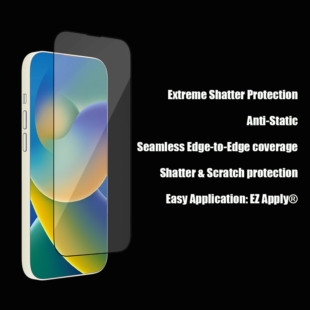 Picture of Apple iPhone 14 Pro 6.1 Screen Protector | Zagg Glass Plus Edge Tempered Glass Screen Protector with Easy Installation Tray for iPhone 14 Pro 6.1 (Clear)