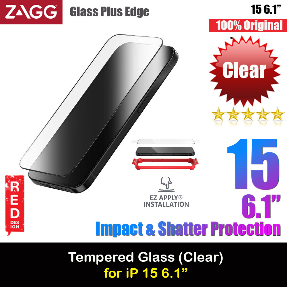 Picture of Zagg Glass Plus Edge Tempered Glass Screen Protector with Easy Installation Tray for iPhone 15 6.1 (Clear) Apple iPhone 15 6.1- Apple iPhone 15 6.1 Cases, Apple iPhone 15 6.1 Covers, iPad Cases and a wide selection of Apple iPhone 15 6.1 Accessories in Malaysia, Sabah, Sarawak and Singapore 