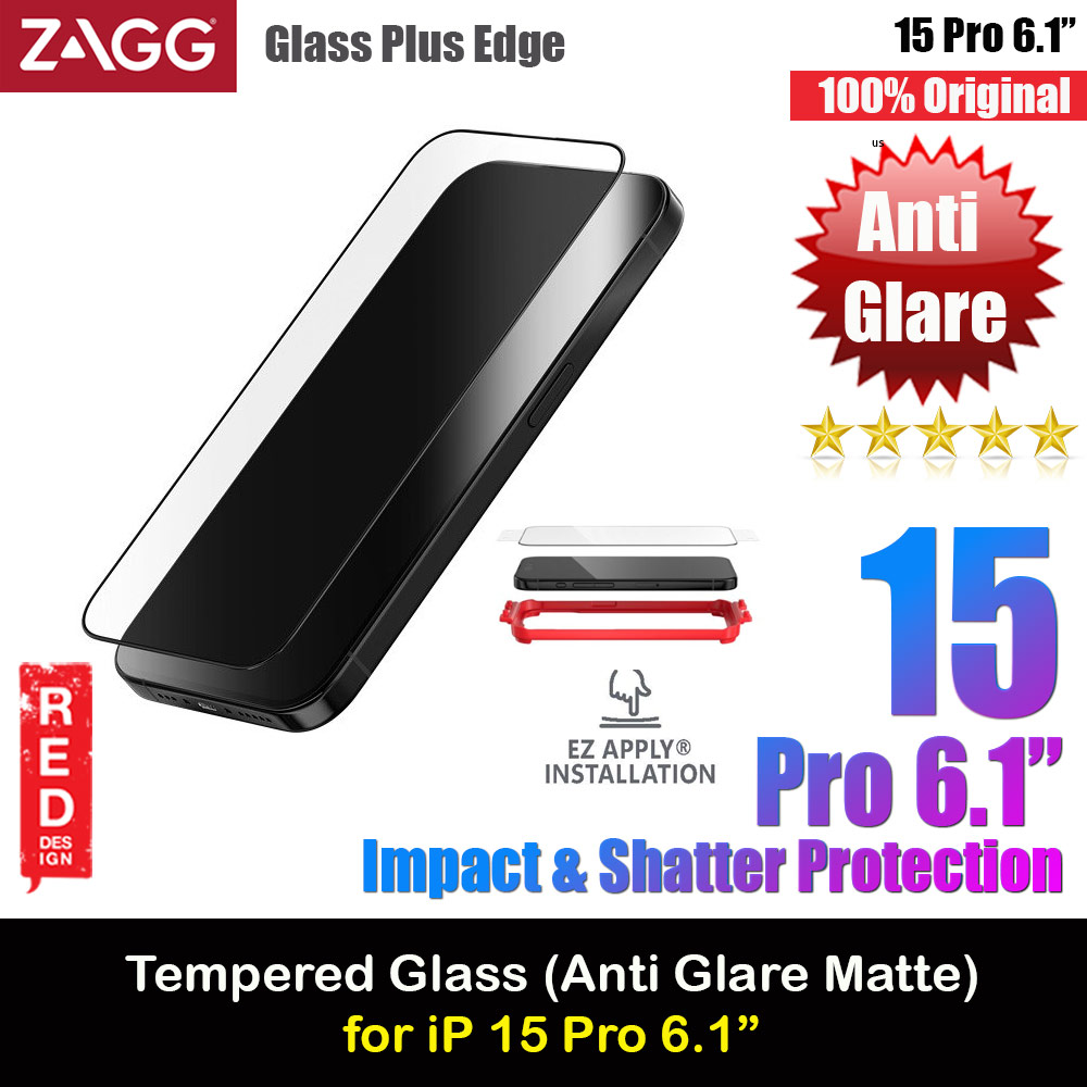 Picture of Zagg Glass Plus Edge Anti Glare Tempered Glass Screen Protector with Easy Installation Tray for iPhone 15 Pro 6.1 (Matte) Apple iPhone 15 Pro 6.1- Apple iPhone 15 Pro 6.1 Cases, Apple iPhone 15 Pro 6.1 Covers, iPad Cases and a wide selection of Apple iPhone 15 Pro 6.1 Accessories in Malaysia, Sabah, Sarawak and Singapore 