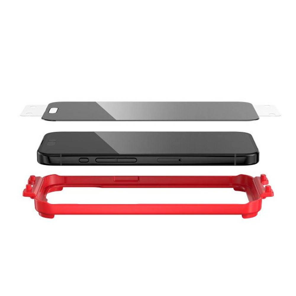 Picture of Apple iPhone 15 Pro 6.1 Screen Protector | Zagg Glass Elite Edge Anti Peep View Privacy Tempered Glass Screen Protector with Easy Installation Tray for iPhone 15 Pro 6.1 (2 Way Privacy)