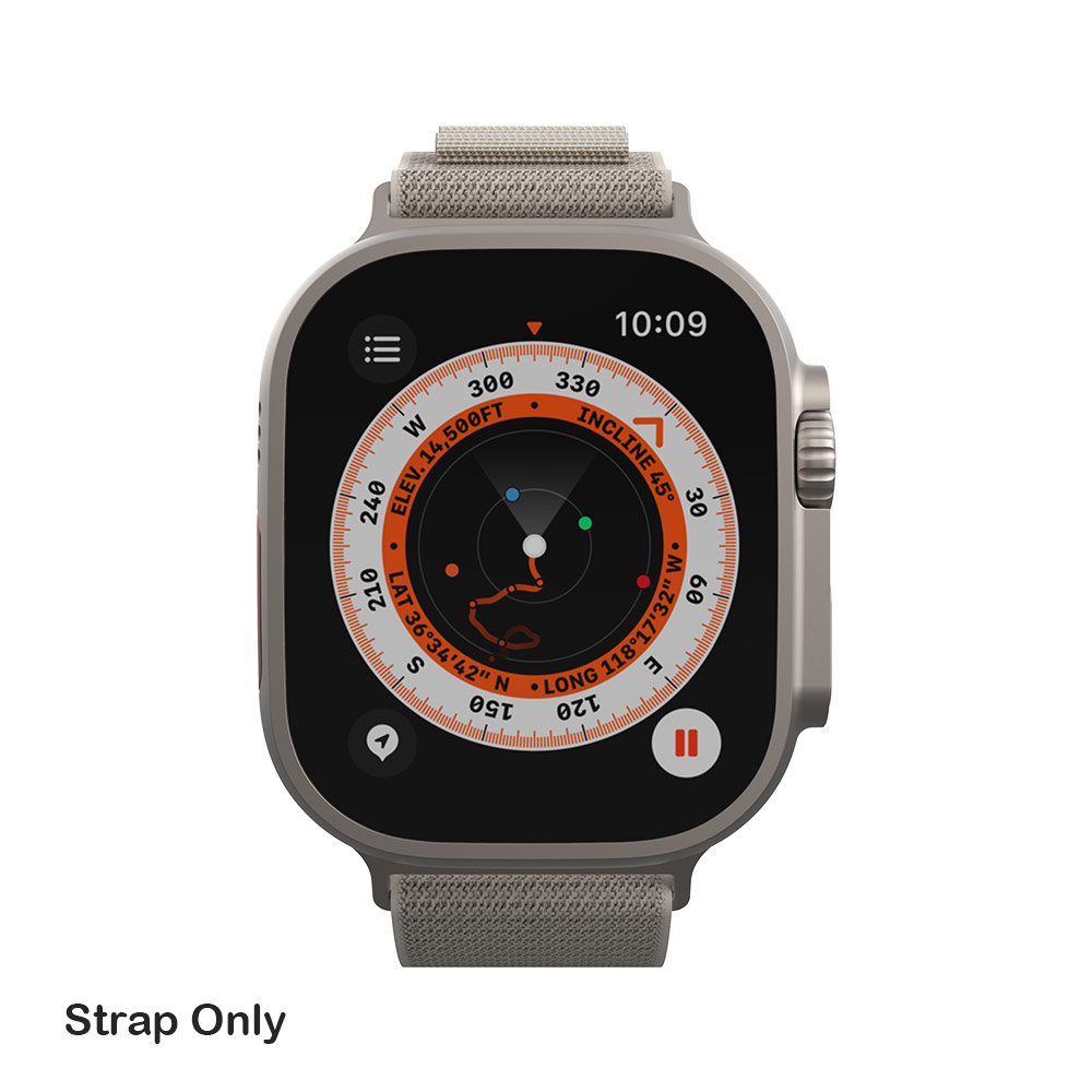 Picture of Apple Watch 44mm  | Zagg Highland Rugged Nylon Watch Band Strap for Apple Watch 49mm Ultra 2 45mm 44mm (Beige Medium Size)