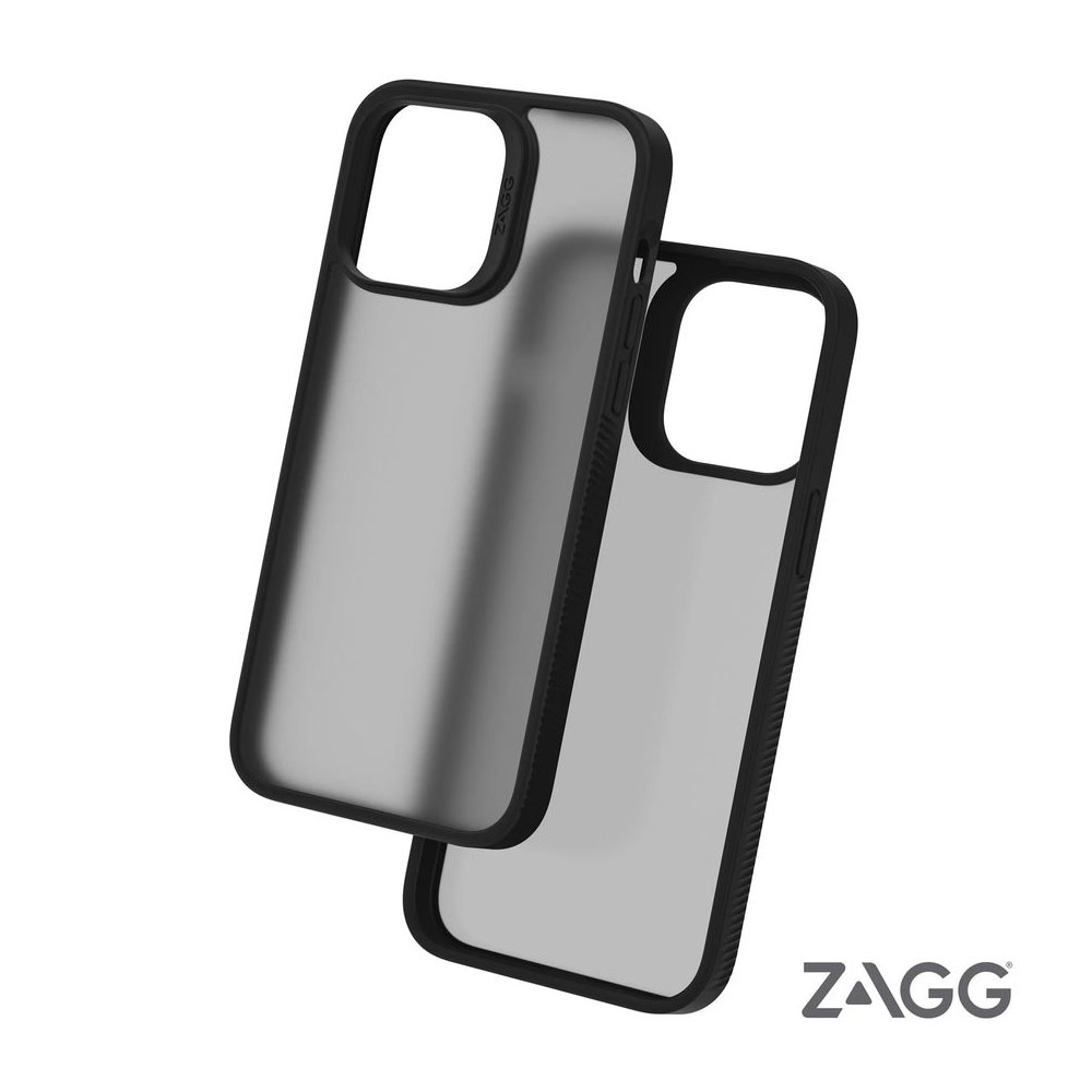 Picture of Apple iPhone 14 Pro 6.1 Case | Zagg Hampton Slim Design Improved Grip Drop Protection Anti Finger Print Case for iPhone 14 Pro 6.1 (Matte Black Tint)