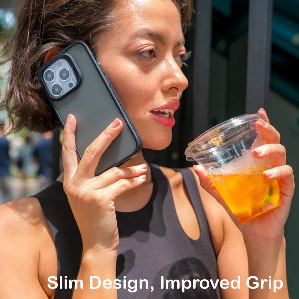 Picture of Apple iPhone 14 Pro 6.1 Case | Zagg Hampton Slim Design Improved Grip Drop Protection Anti Finger Print Case for iPhone 14 Pro 6.1 (Matte Black Tint)