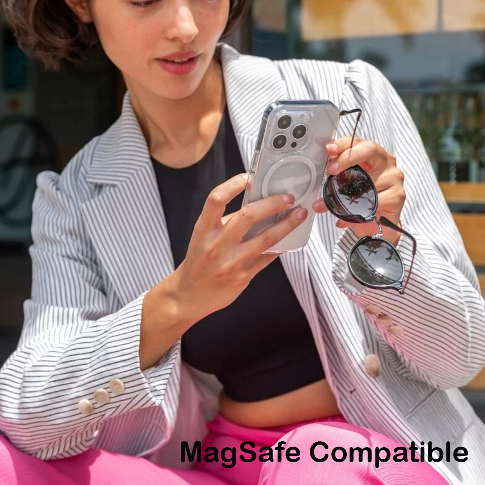 Picture of Apple iPhone 14 Pro 6.1 Case | Zagg Clear Snap Slim Design Improved Grip Drop Protection Magsafe Compatible Case for iPhone 14 Pro 6.1 (Clear)