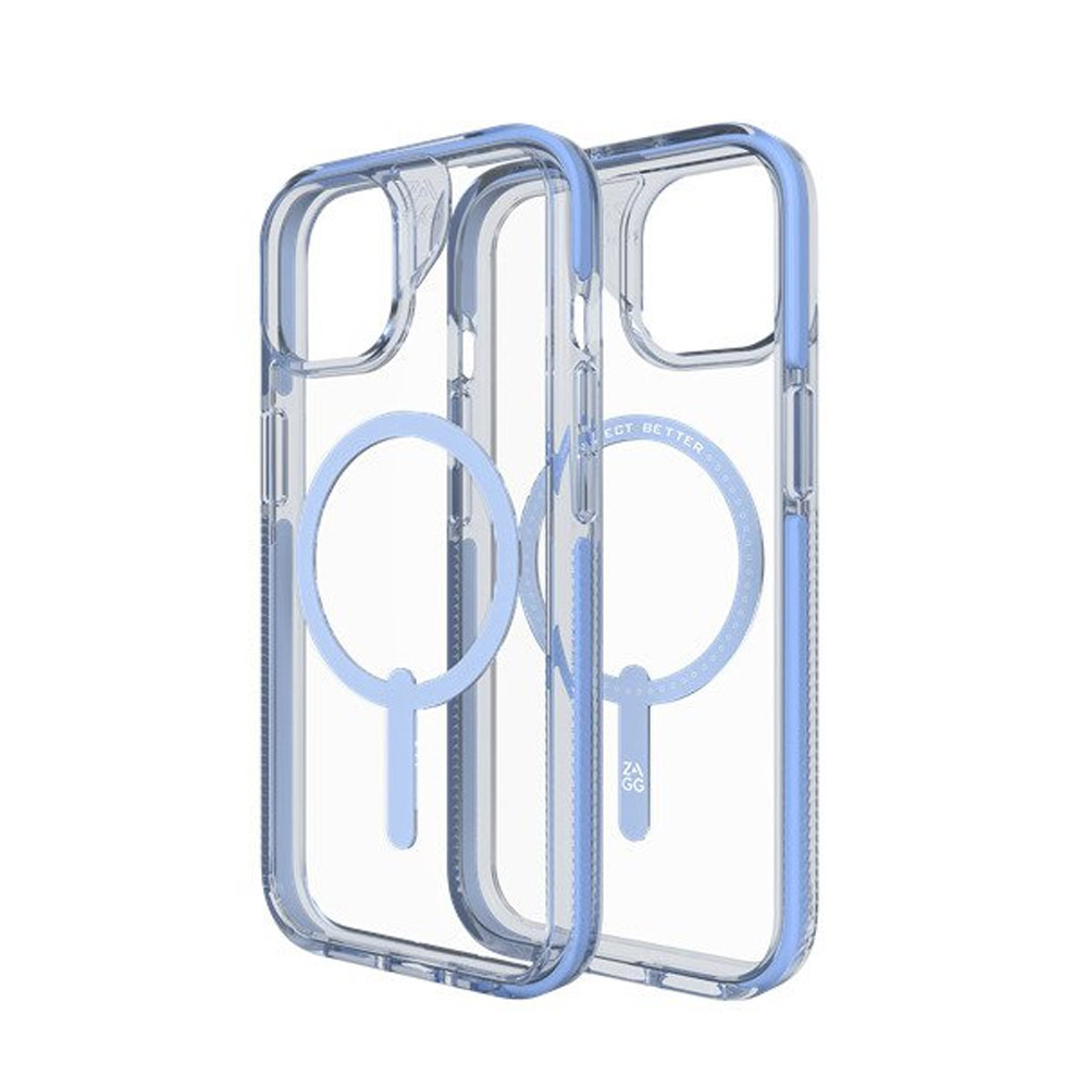 Picture of Apple iPhone 15 Plus 6.7 Case | Zagg Santa Cruz Snap Magnetic Slim Lightweight Non Slip Drop Protection Case for iPhone 15 Plus 6.7 (Blue)