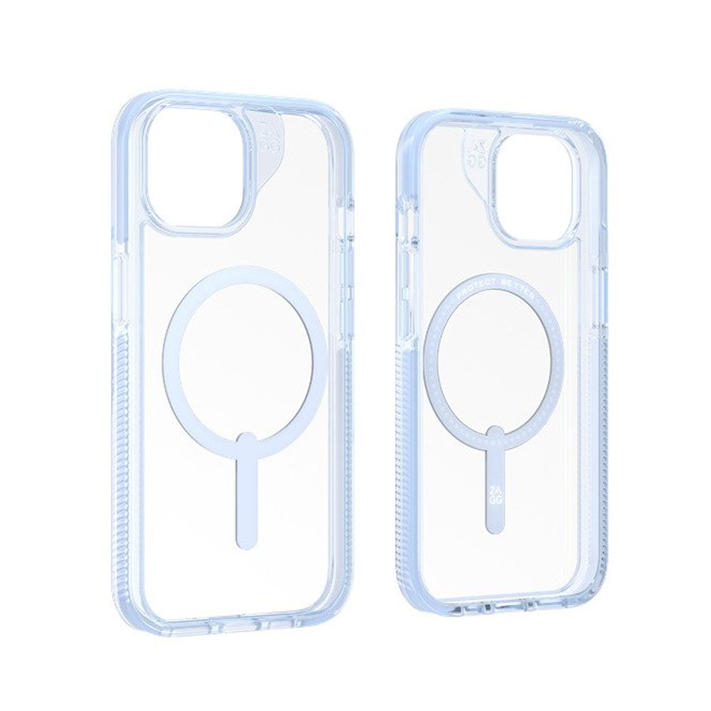 Picture of Apple iPhone 15 Plus 6.7 Case | Zagg Santa Cruz Snap Magnetic Slim Lightweight Non Slip Drop Protection Case for iPhone 15 Plus 6.7 (Blue)